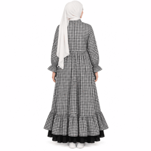 Black & White Checkered Cotton Frock Dress