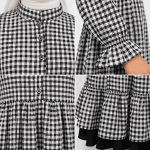 Black & White Checkered Cotton Frock Dress